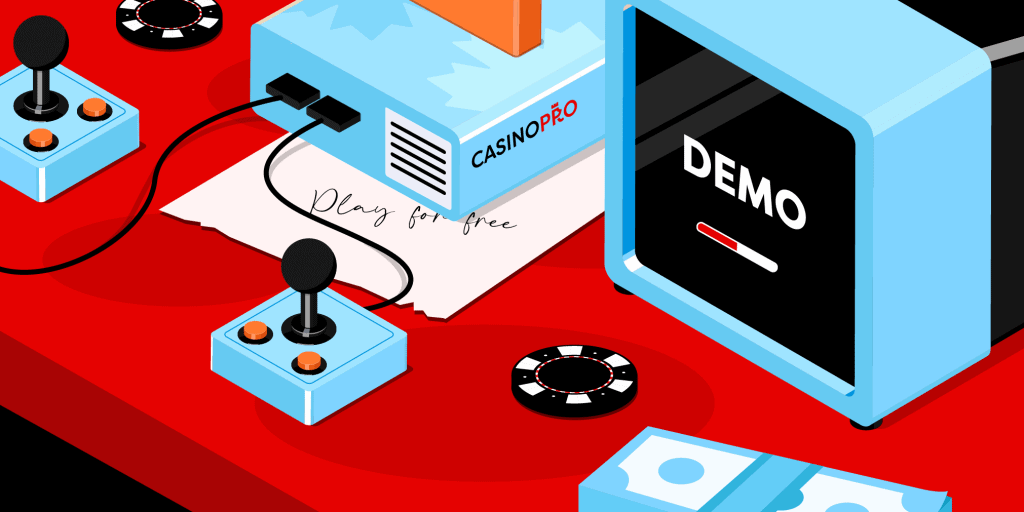 Casinopro games console loading a demo game with a note saying 'Play for free'